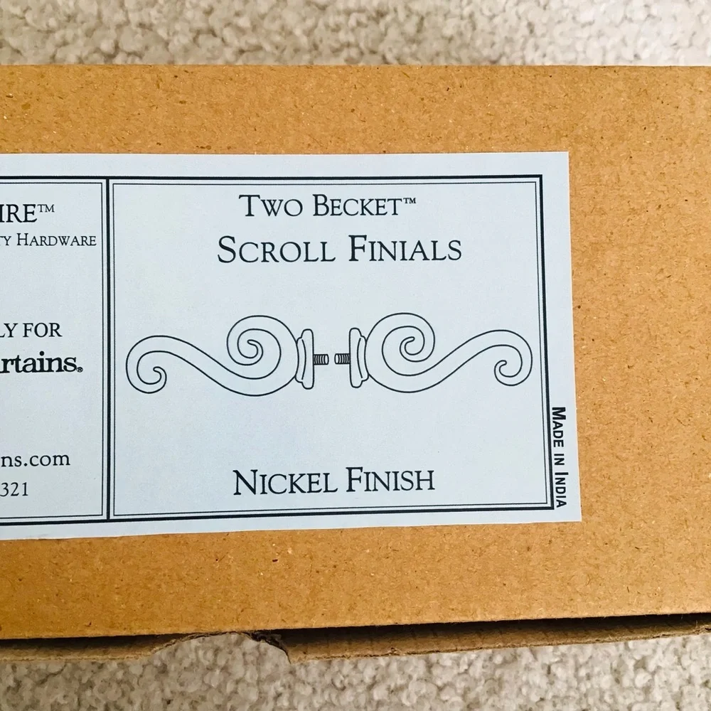 Country Curtains Nickel Scroll Curtain Finials